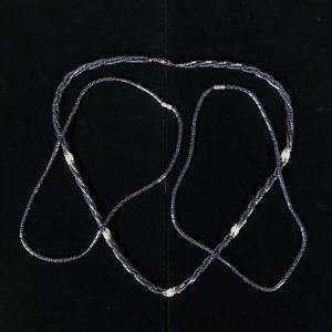 3 Hematite Beaded Necklace Lot Faux Pearl Barrel Bead Gray Grounding Healing